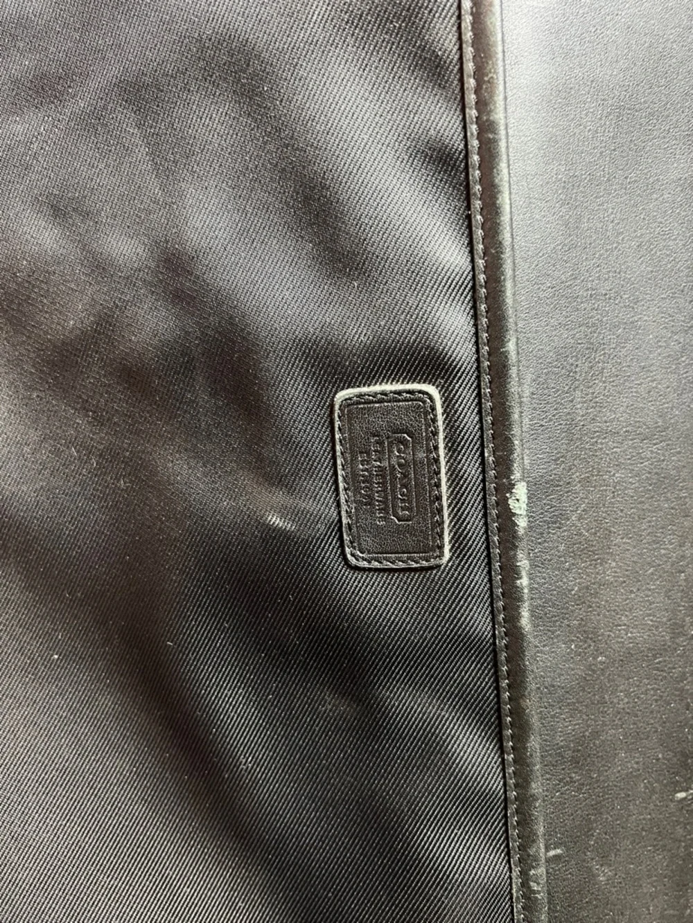 Coach Black Leather & Nylon Briefcase/Laptop bag 5113 with Silver Hardware